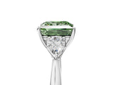 White gold Three-Stone Fancy Green Princess Cut Brilliant Diamond Solitaire Ring with Tapered Band and Four-Prong Setting_24