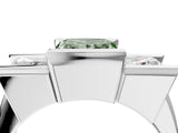 White gold Three Stone Fancy Green Princess Cut Cut Channel Set Diamond Ring_28