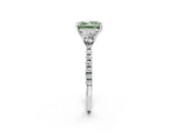 White gold Three-Stone Fancy Green Princess Cut Cut Diamond Pavé Band with Prong Setting_29