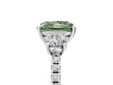 White gold Three-Stone Fancy Green Princess Cut Cut Diamond Pavé Band with Prong Setting_32