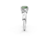 White gold Three-Stone Fancy Green Princess Cut Cut Diamond Ring with Channel Set Band and Four-Prong Setting_14