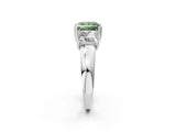 White gold Three-Stone Fancy Green Princess Cut Cut Diamond Ring with Channel Set Band and Four-Prong Setting_26
