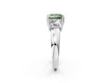 White gold Three-Stone Fancy Green Princess Cut Cut Diamond Ring with Channel Set Band and Four-Prong Setting_2