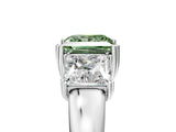 White gold Three-Stone Fancy Green Princess Cut Cut Diamond Ring with Channel Set Band and Four-Prong Setting_42