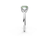 White gold Three-Stone Fancy Green Princess Cut Cut Diamond Ring with Trillion Side Stones and Four-Prong Setting_25