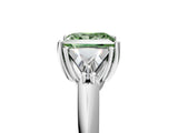 White gold Three-Stone Fancy Green Princess Cut Cut Diamond Ring with Trillion Side Stones and Four-Prong Setting_28