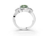 White gold Three-Stone Fancy Green Princess Cut Cut Diamond Split Shank Prong Set Ring_15