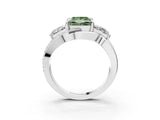 White gold Three-Stone Fancy Green Princess Cut Cut Diamond Split Shank Prong Set Ring_27