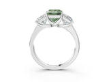 White gold Three-Stone Fancy Green Princess Cut Cut Solitaire Ring with Classic Prong Setting_15