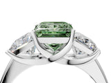 White gold Three-Stone Fancy Green Princess Cut Cut Solitaire Ring with Classic Prong Setting_16