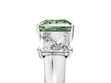 White gold Three-Stone Fancy Green Princess Cut Cut Solitaire Ring with Classic Prong Setting_17