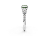 White gold Three-Stone Fancy Green Princess  Cut Diamond Pavé Band with Four-Prong Setting_14
