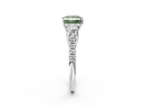 White gold Three-Stone Fancy Green Princess  Cut Diamond Pavé Band with Four-Prong Setting_24
