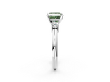 White gold Three-Stone Fancy Green Princess  Cut Diamond Solitaire with Prong Setting and Classic Band_2