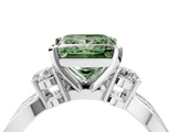 White gold Three-Stone Fancy Green Princess  Cut Diamond Twist Band with Prong Setting_4