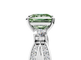 White gold Three-Stone Fancy Green Princess  Cut Diamond Twist Band with Prong Setting_5