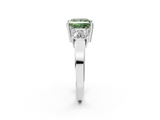 White gold Three-Stone Fancy Green Princess  Cut Solitaire Ring with Prong Setting_5