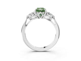 White gold Three-Stone Fancy Green Radiant Cut Brilliant Diamond Solitaire Ring with Tapered Band and Four-Prong Setting_52