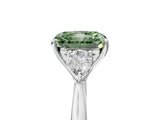 White gold Three-Stone Fancy Green Radiant Cut Brilliant Diamond Solitaire Ring with Tapered Band and Four-Prong Setting_60