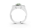 White gold Three Stone Fancy Green Radiant Cut Cut Channel Set Diamond Ring_27