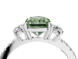 White gold Three-Stone Fancy Green Radiant Cut Cut Diamond Pavé Band with Prong Setting_31