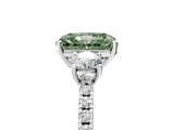 White gold Three-Stone Fancy Green Radiant Cut Cut Diamond Pavé Band with Prong Setting_32