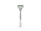 White gold Three-Stone Fancy Green Radiant Cut Cut Diamond Pavé Band with Prong Setting_32