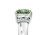 White gold Three-Stone Fancy Green Radiant Cut Cut Diamond Ring with Channel Set Band and Four-Prong Setting_77