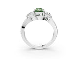 White gold Three-Stone Fancy Green Radiant Cut Cut Diamond Split Shank Prong Set Ring_15
