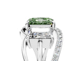 White gold Three-Stone Fancy Green Radiant Cut Cut Diamond Split Shank Prong Set Ring_17