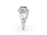 White gold Three-Stone Fancy Green Radiant Cut Cut Diamond Split Shank Prong Set Ring_26