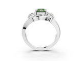 White gold Three-Stone Fancy Green Radiant Cut Cut Diamond Split Shank Prong Set Ring_27