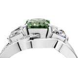 White gold Three-Stone Fancy Green Radiant Cut Cut Diamond Split Shank Prong Set Ring_28