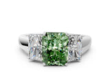 White gold Three-Stone Fancy Green Radiant Cut Cut Solitaire Ring with Classic Prong Setting_12