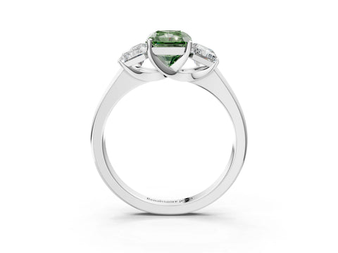 White gold Three-Stone Fancy Green Radiant Cut Cut Solitaire Ring with Classic Prong Setting_15