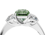 White gold Three-Stone Fancy Green Radiant Cut Cut Solitaire Ring with Classic Prong Setting_16