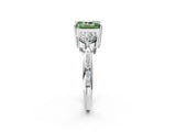 White gold Three-Stone Fancy Green Radiant Cut Diamond Channel Set Engagement Ring with Prong Setting_14