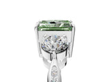 White gold Three-Stone Fancy Green Radiant Cut Diamond Channel Set Engagement Ring with Prong Setting_17