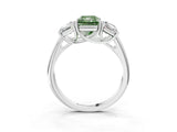 White gold Three-Stone Fancy Green Radiant Cut Diamond Engagement Ring with Prong Setting_18