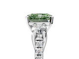 White gold Three-Stone Fancy Green Radiant  Cut Diamond Pavé Band with Four-Prong Setting_30