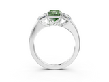 White gold Three-Stone Fancy Green Radiant  Cut Diamond Ring with Channel-Set Band and Four-Prong Setting_68