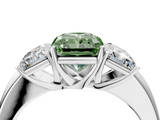 White gold Three-Stone Fancy Green Radiant  Cut Diamond Ring with Channel-Set Band and Four-Prong Setting_70