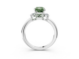 White gold Three-Stone Fancy Green Radiant  Cut Diamond Solitaire with Prong Setting and Classic Band_48