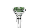 White gold Three-Stone Fancy Green Radiant  Cut Diamond Solitaire with Prong Setting and Classic Band_50