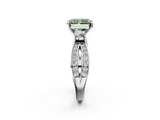 White gold Three-Stone Fancy Green Radiant  Cut Diamond Twist Band with Prong Setting_35