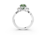 White gold Three-Stone Fancy Green Radiant  Cut Diamond Twist Band with Prong Setting_36
