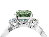 White gold Three-Stone Fancy Green Radiant  Cut Diamond Twist Band with Prong Setting_37