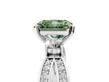White gold Three-Stone Fancy Green Radiant  Cut Diamond Twist Band with Prong Setting_38