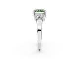 White gold Three-Stone Fancy Green Radiant  Cut Solitaire Ring with Prong Setting_5