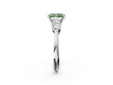 White gold Three-Stone Fancy Green Radiant  Diamond Ring with Pear Side Stones in Four-Prong Setting_95